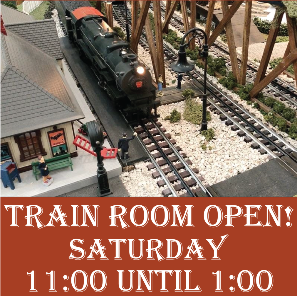 Train Room Open Saturday 11 until 1 Event notice