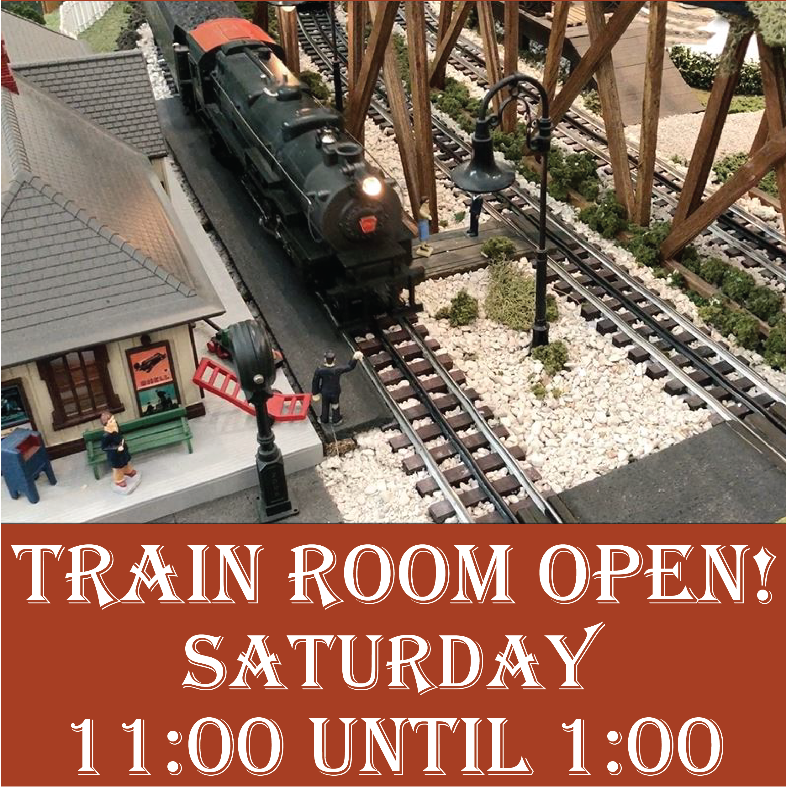 Train Room Open Saturday 11 until 1 Event notice