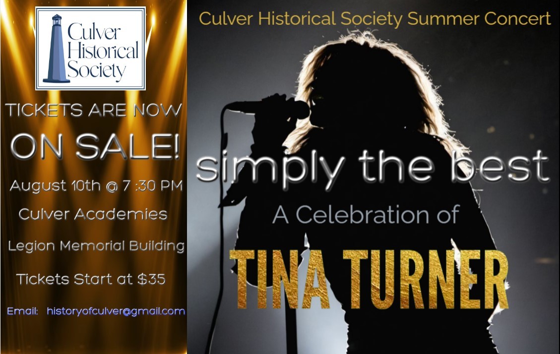 Event notice for Culver Historical Society Fundraiser concert 8-10-2024