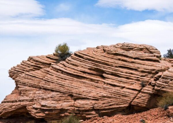 Layered Rock Formation in Arizona Desert
